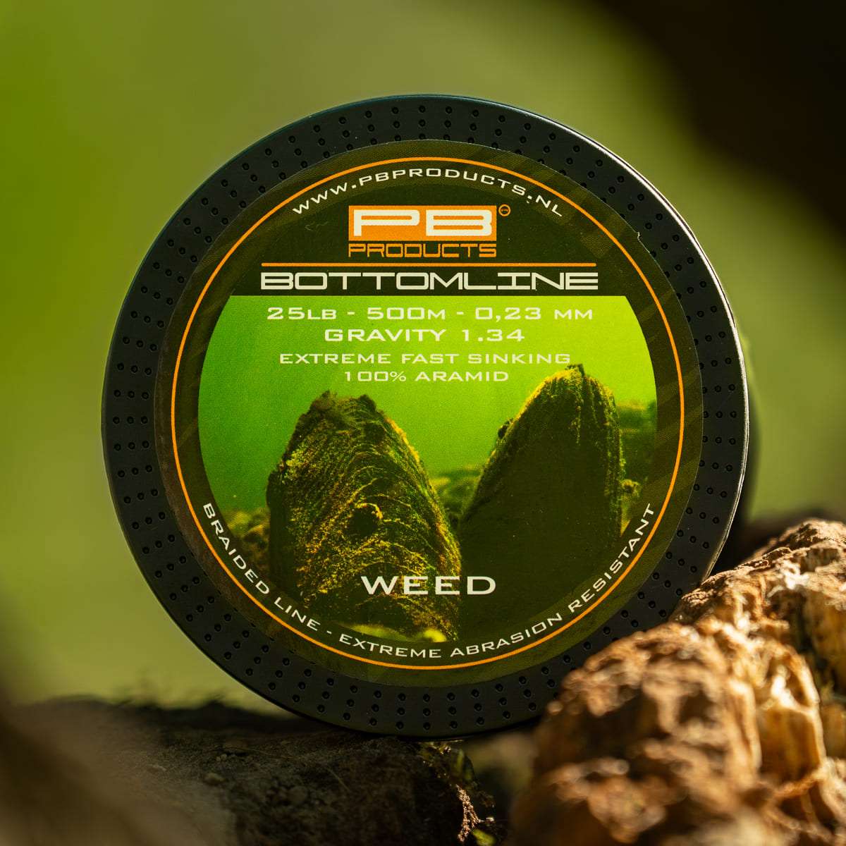 PB Products Bottom Line braided mainline, 0.23 mm 500 m, weed