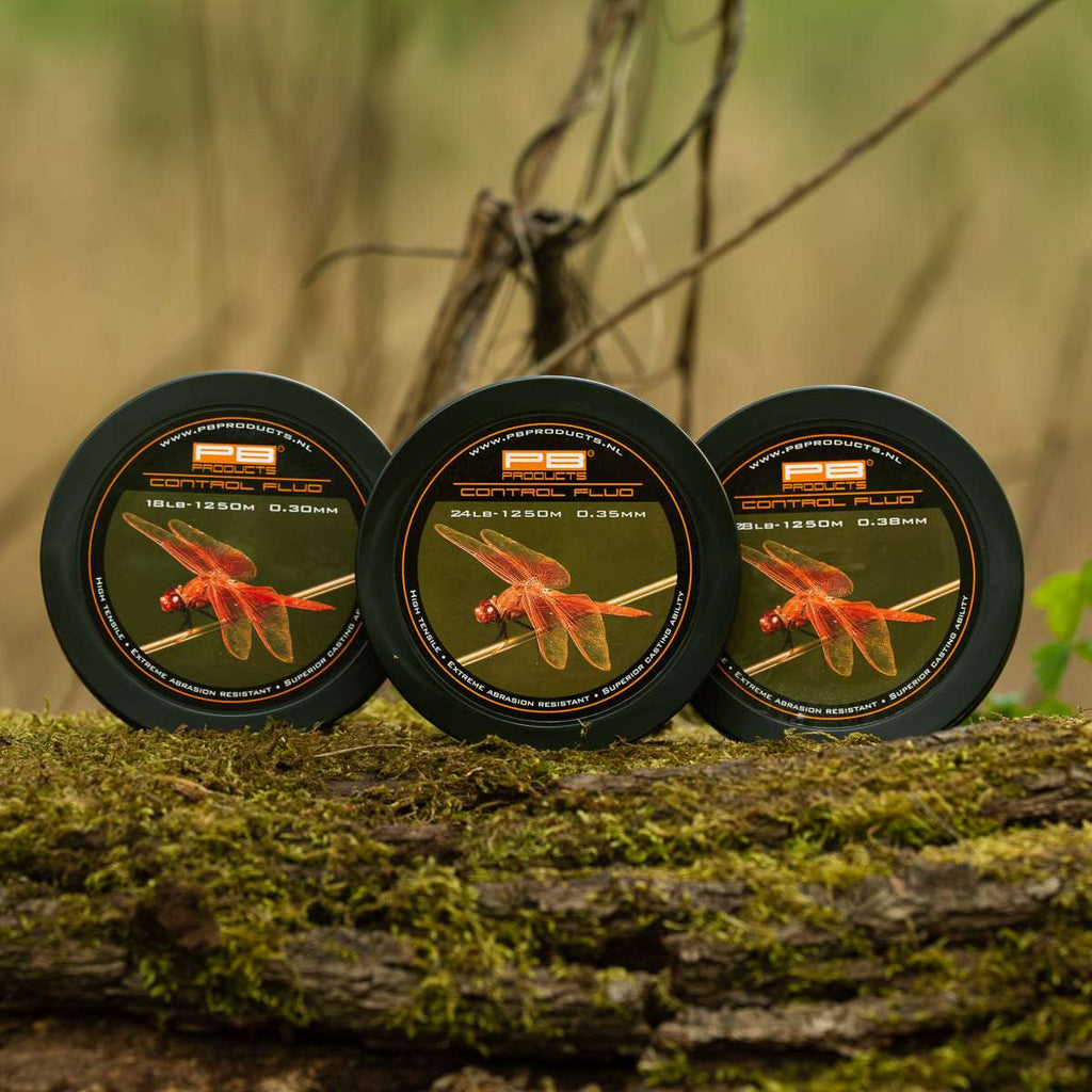 PB Products Control Mono Fluo Orange monofilament mainline, three spools