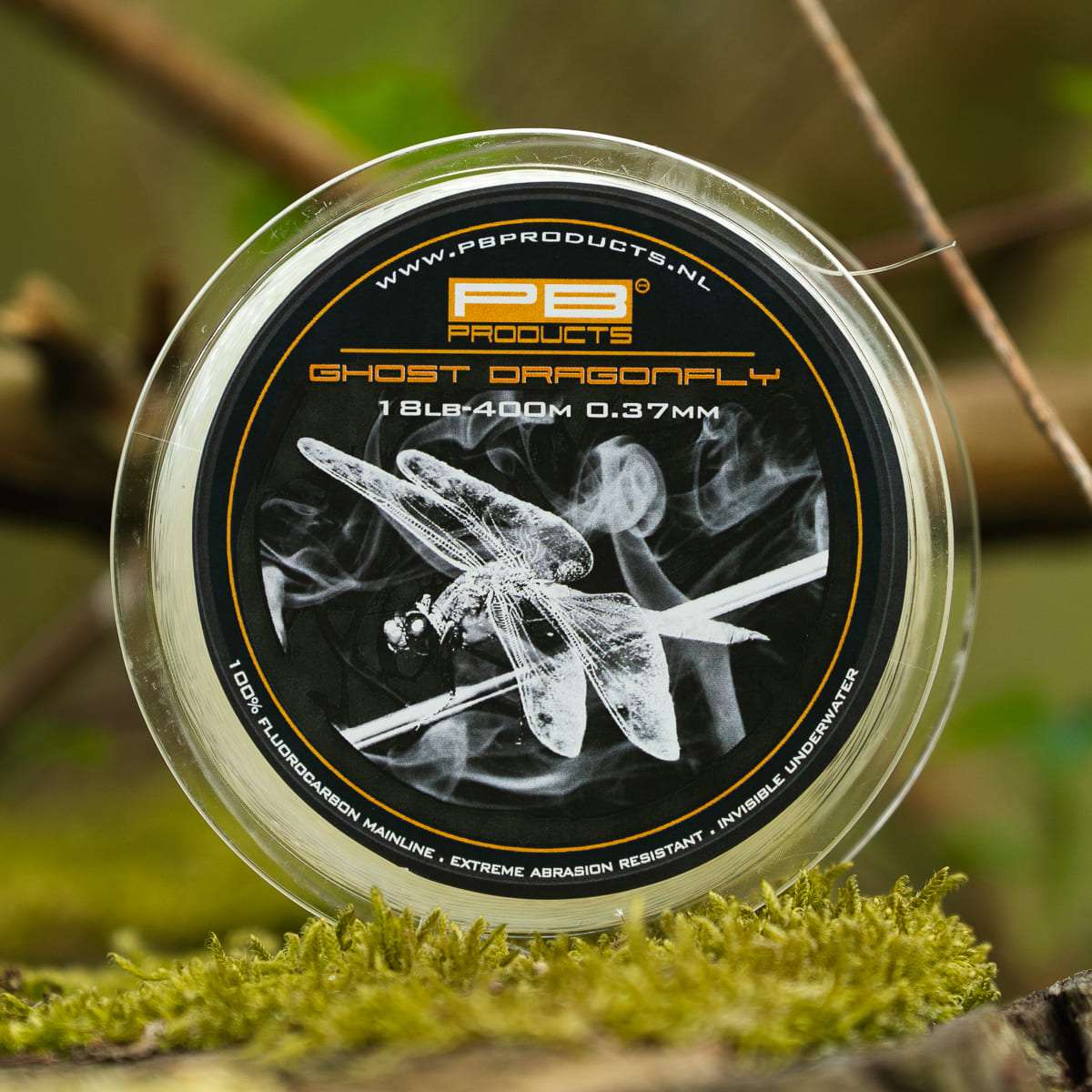 PB Products Ghost Dragonfly fluorocarbon mainline, 0.37 mm 18 lb spool