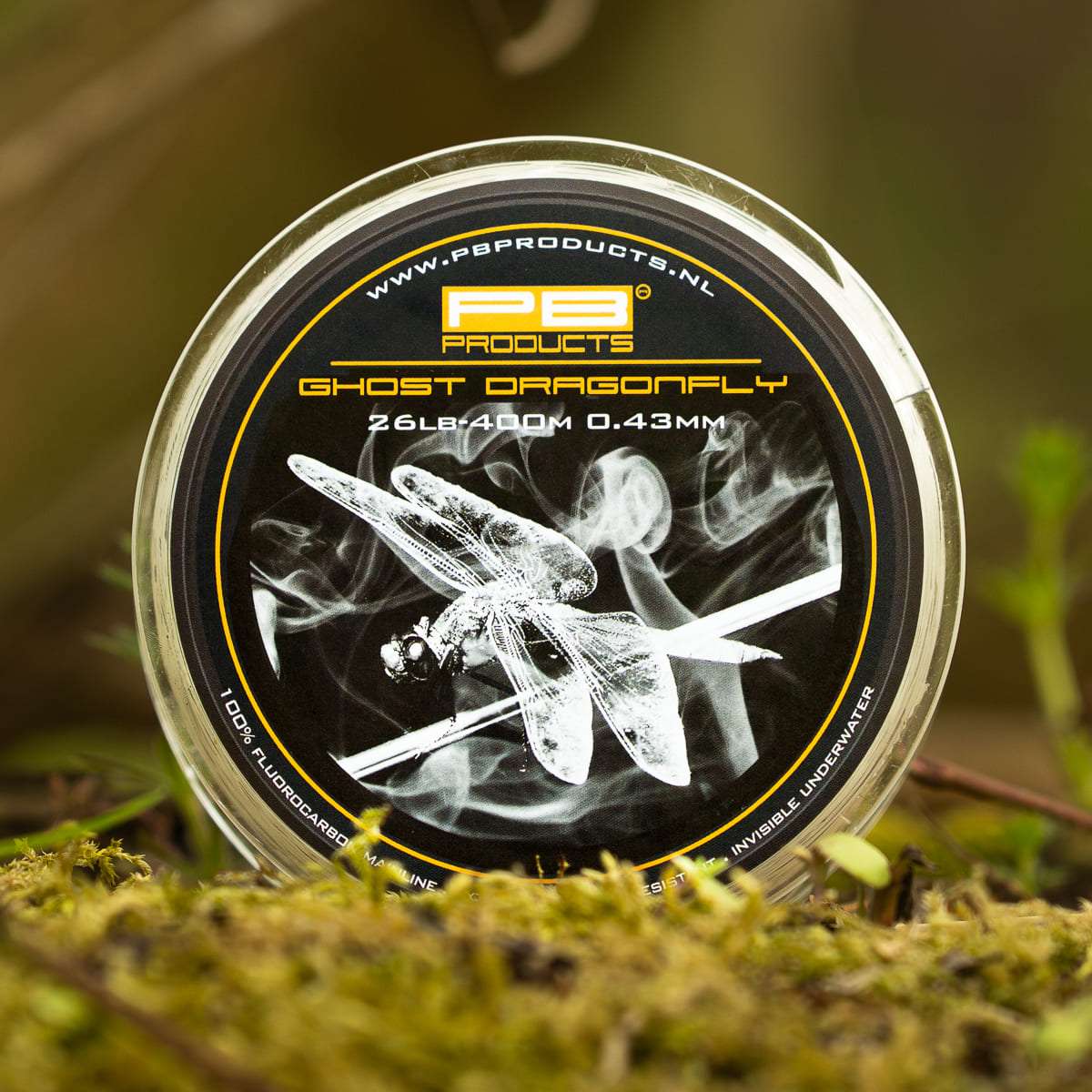 PB Products Ghost Dragonfly fluorocarbon mainline, 0.43 mm 26 lb spool