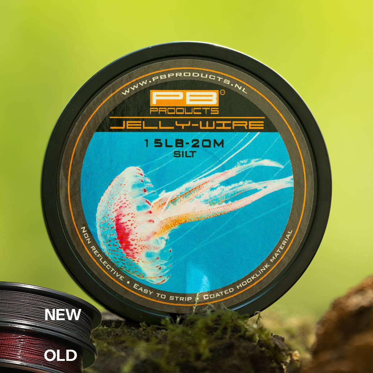 PB Products Jelly Wire hooklink, 15 lb in Silt