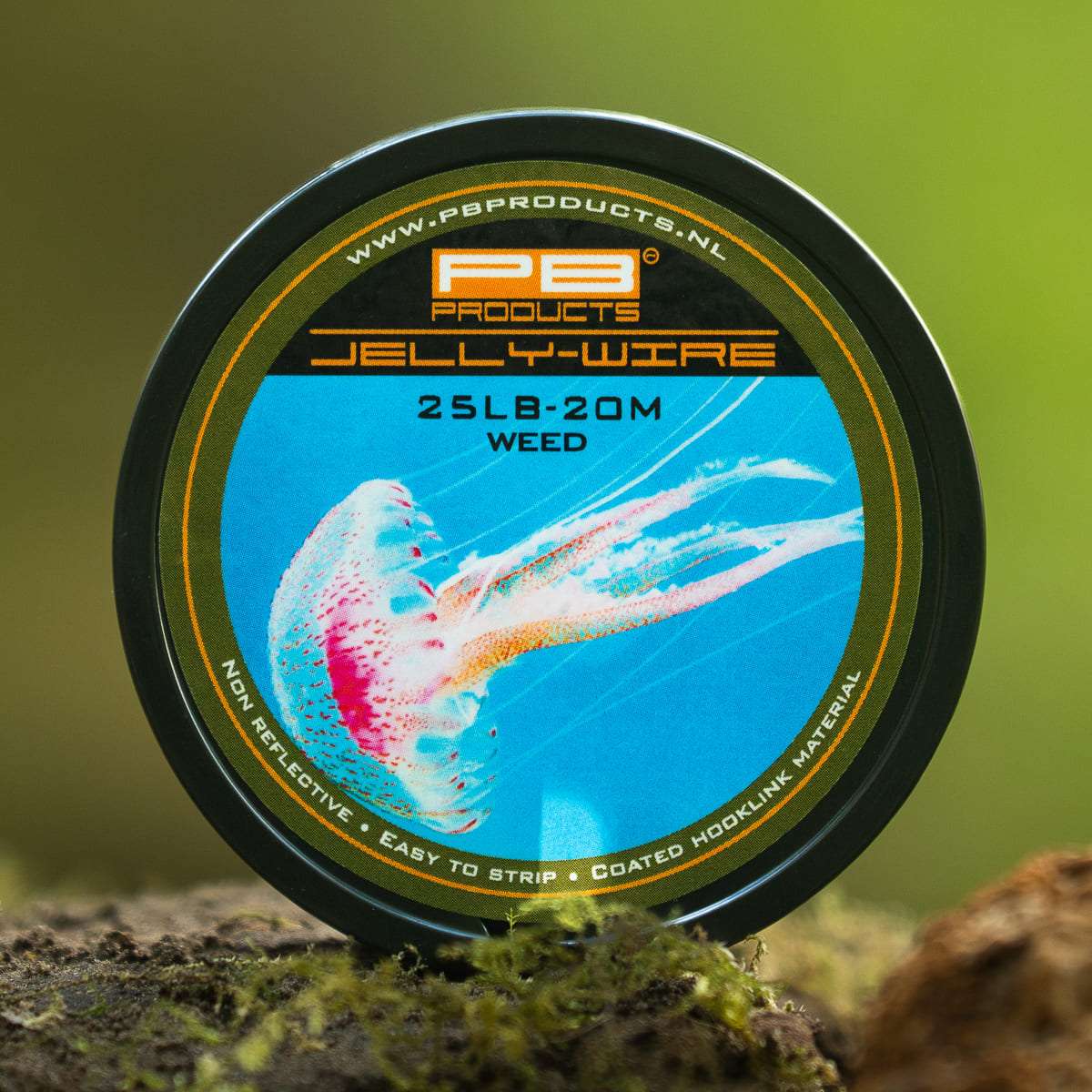 PB Products Jelly Wire hooklink, 25 lb in Weed