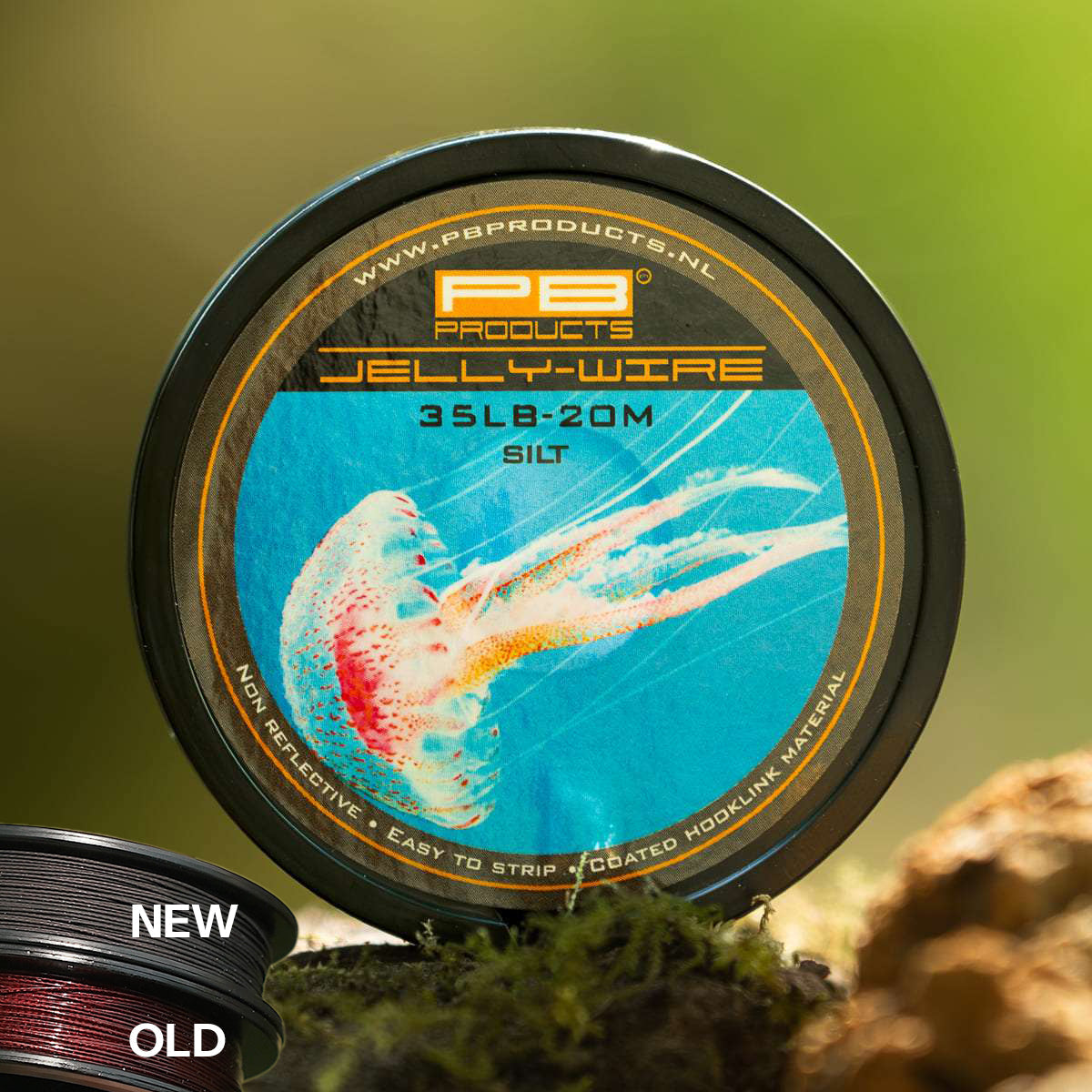 PB Products Jelly Wire hooklink, 35 lb in Silt