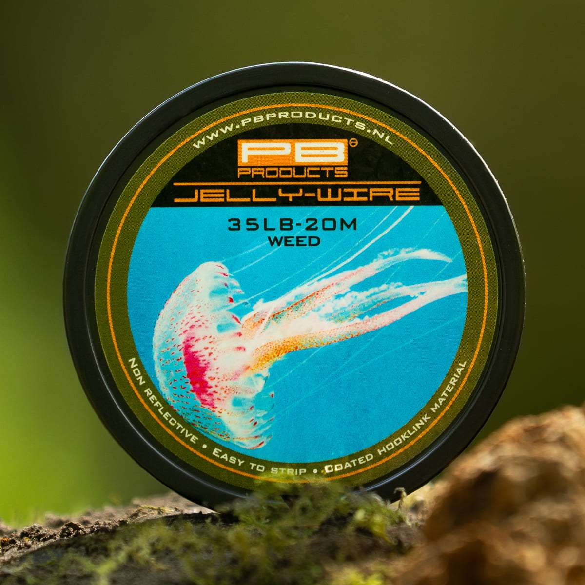 PB Products Jelly Wire hooklink, 35 lb in Weed