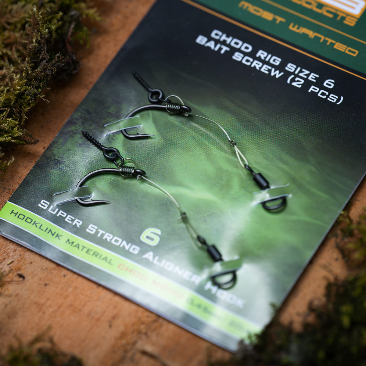 PB Products Chod rig with bait screw, size 6, side view