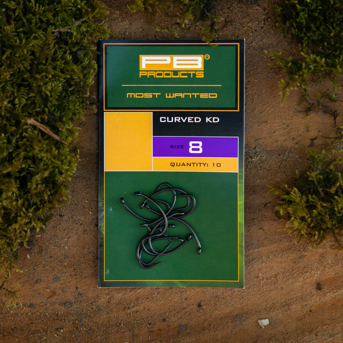 PB Products Curved KD hook, size 8, package