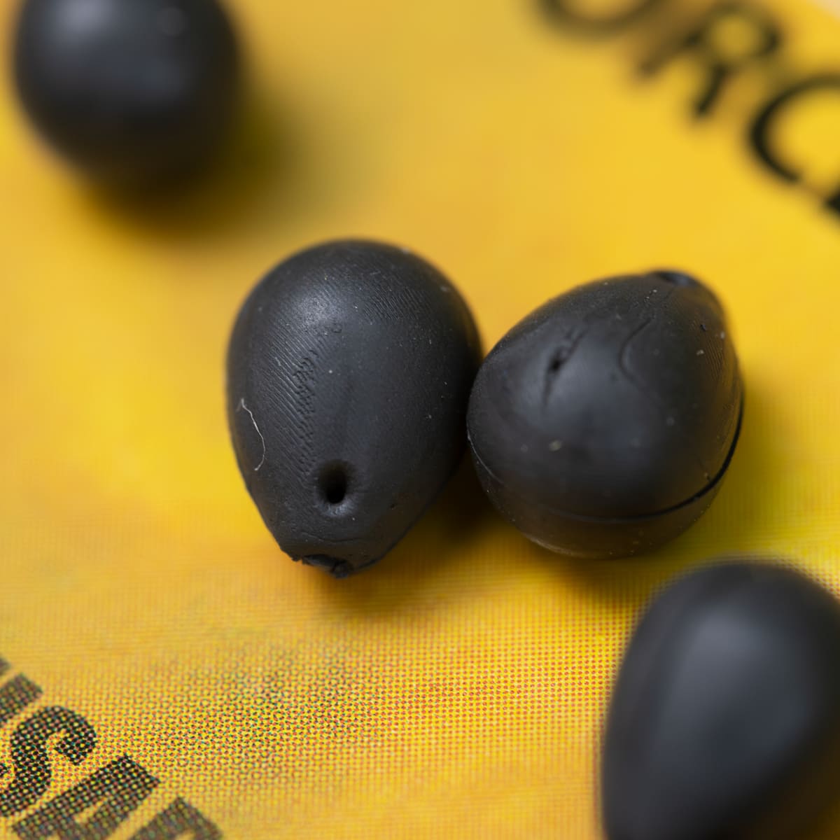 PB Products Downforce Tungsten Shot on the Hook beads, close up