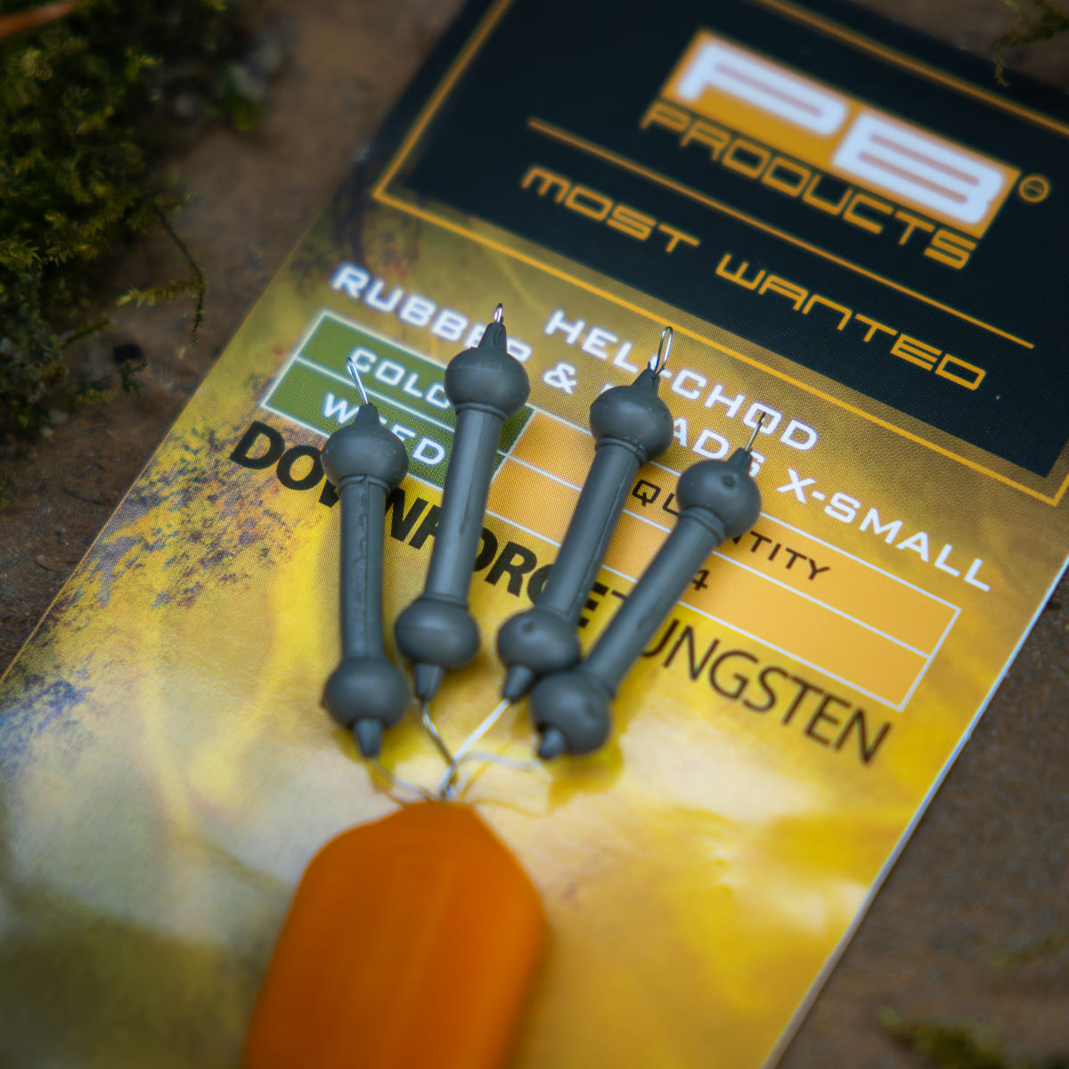 PB Products Downforce Tungsten X-small Heli-Chod rubber and beads in Silt, side view