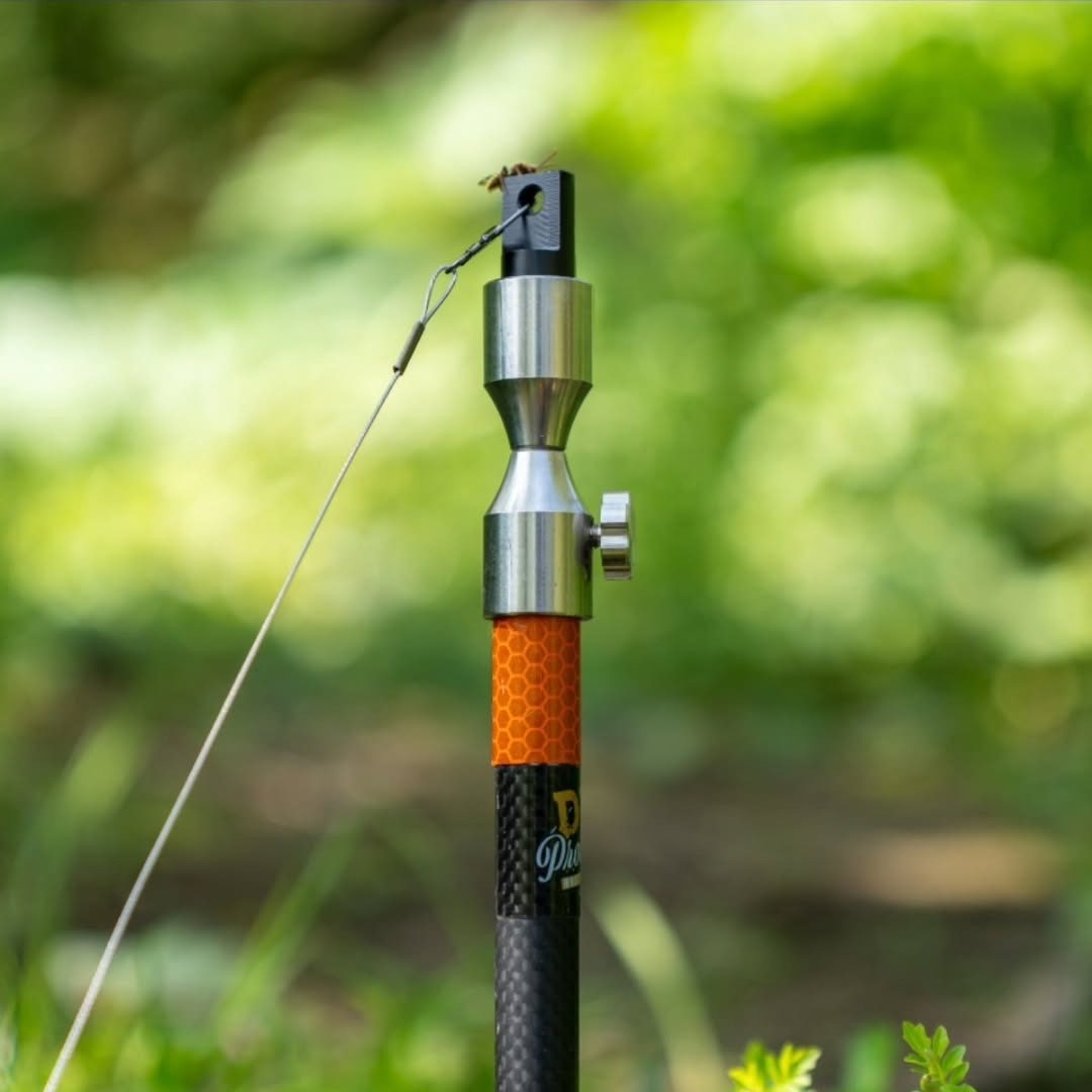 PB Products flying line clip, in use