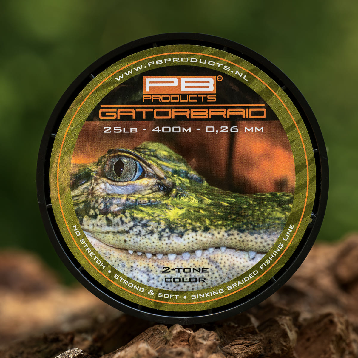 PB Products Gator Braid camo 2-tone braided mainline, 0.26 mm 25 lb 400 m
