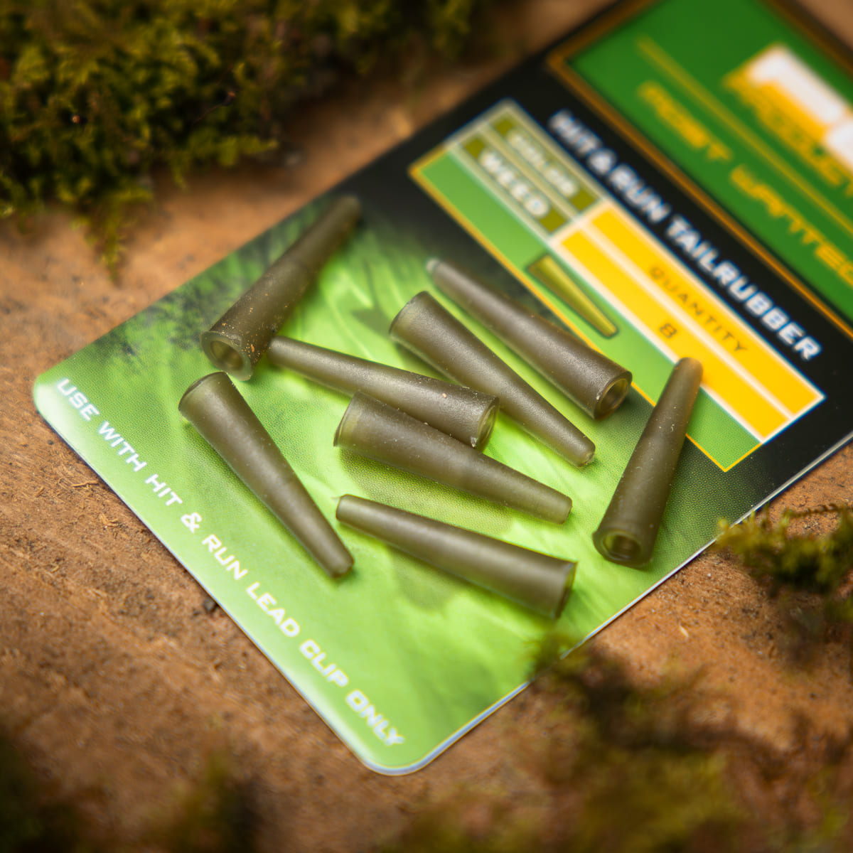 PB Products Hit & Run Tailrubbers leadclip in Weed, side view
