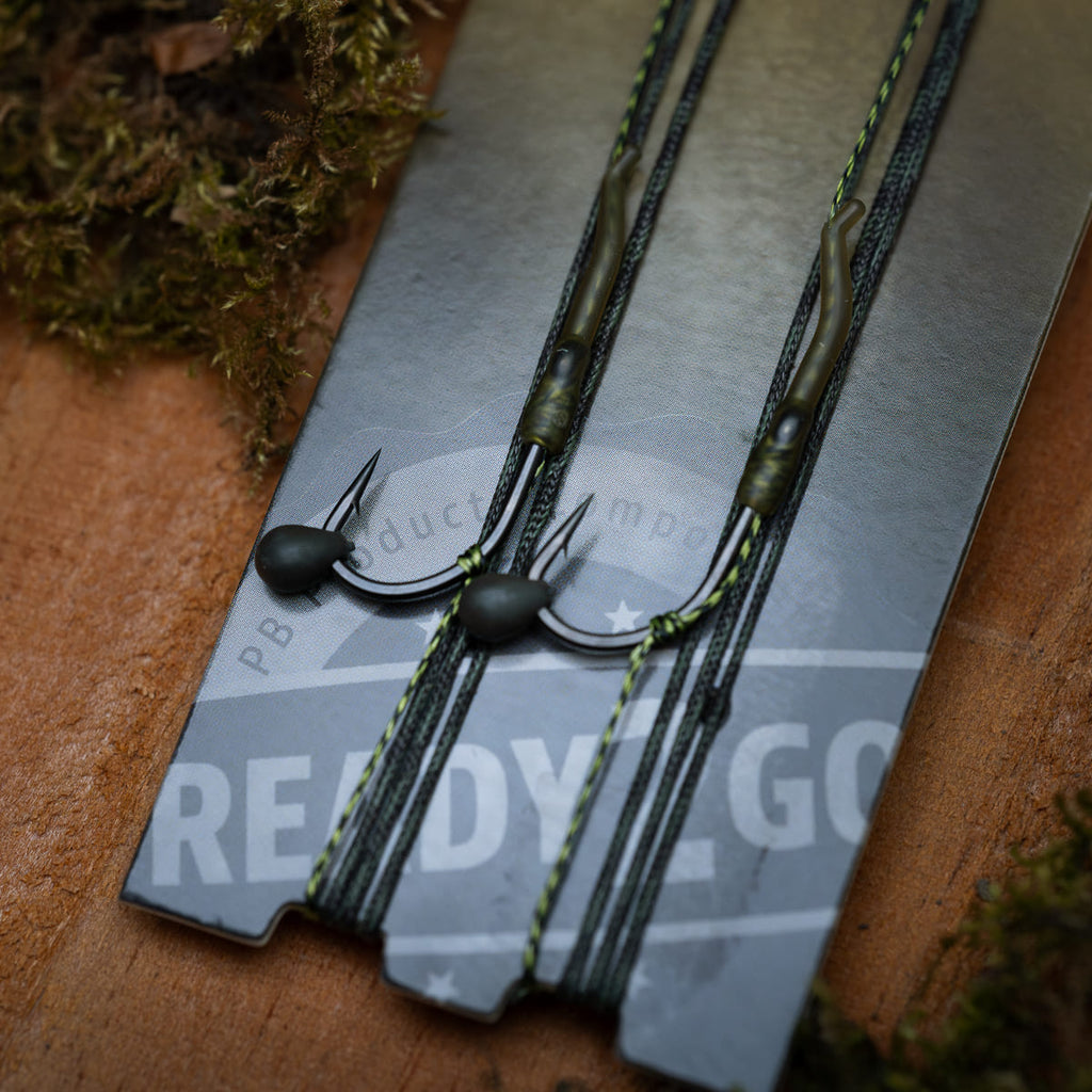 PB Products R2G Silk Ray clip leader with Shot on the Hook overloaded rig, size 4, side view