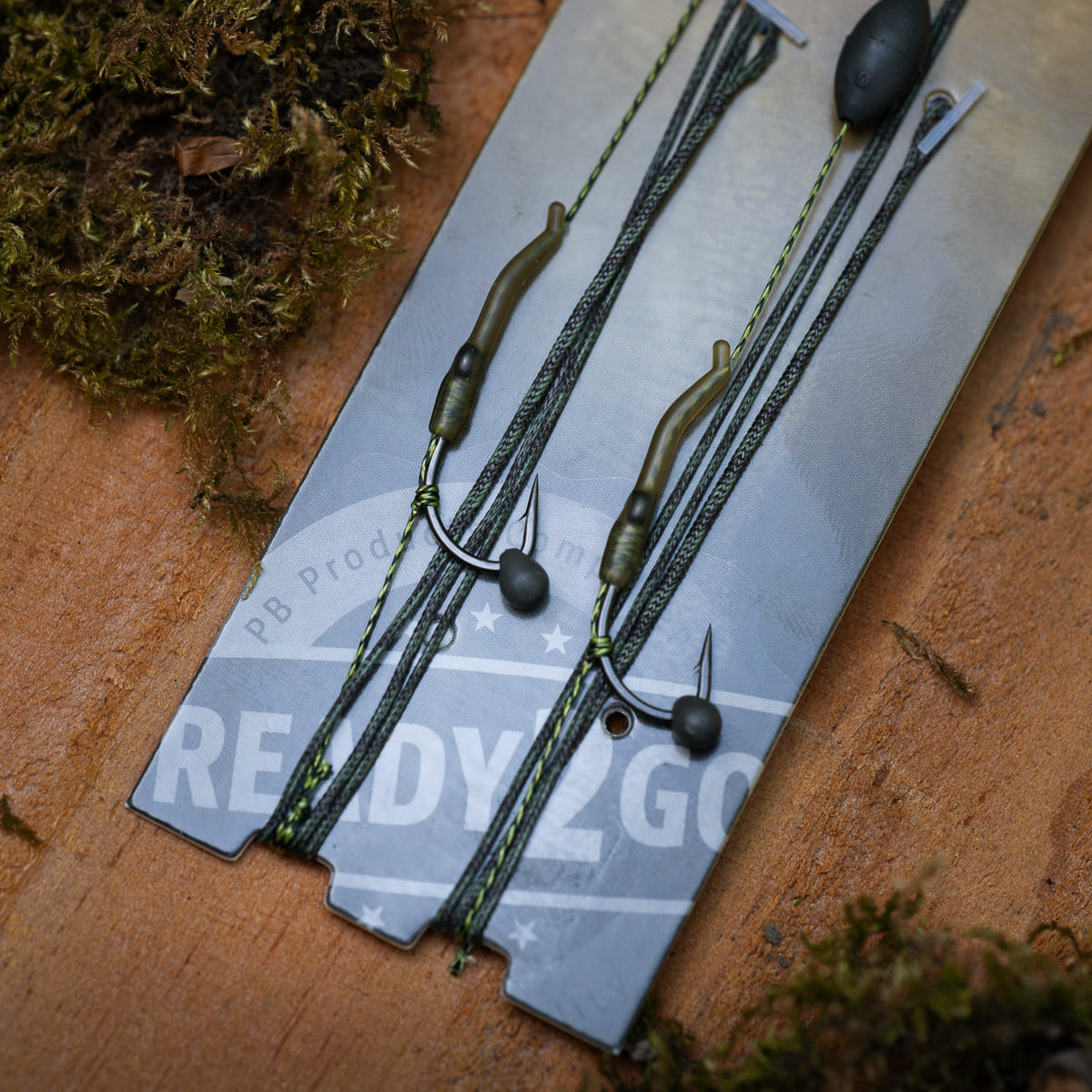 PB Products R2G Silk Ray clip leader with Shot on the Hook overloaded rig, size 6, side view