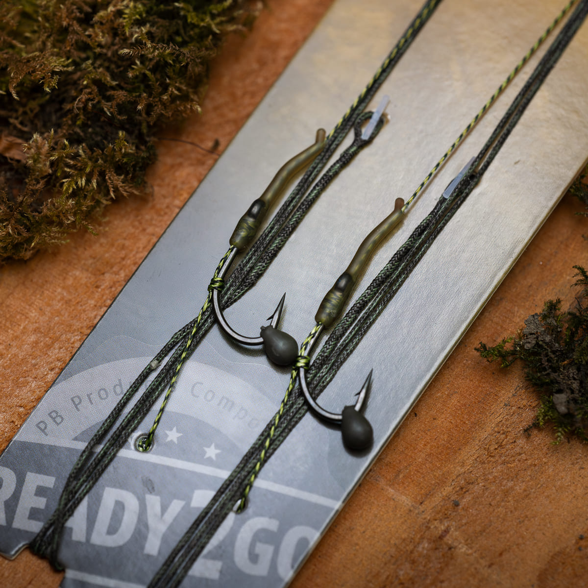PB Products R2G Silk Ray inline leader with Shot on the Hook rig, size 4, side view