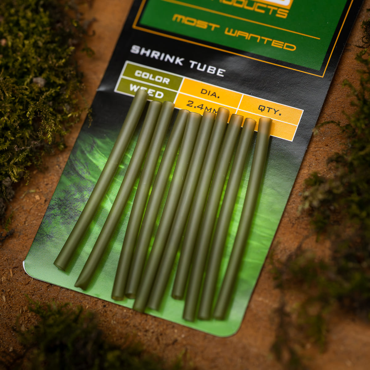 PB Products Shrink Tube, 2.4 mm in Weed, side view