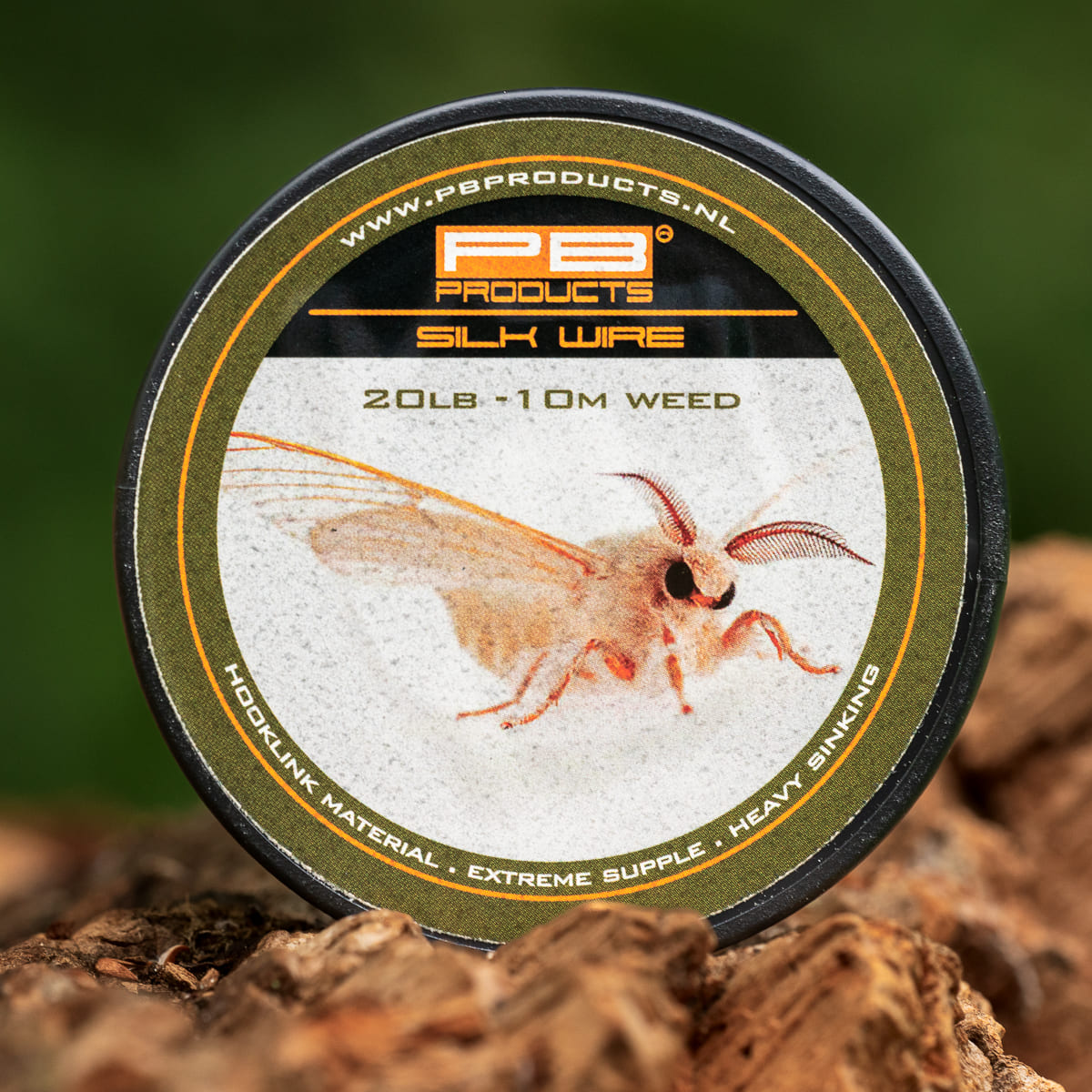 PB Products Silk Wire hooklink, 20 lb in Weed