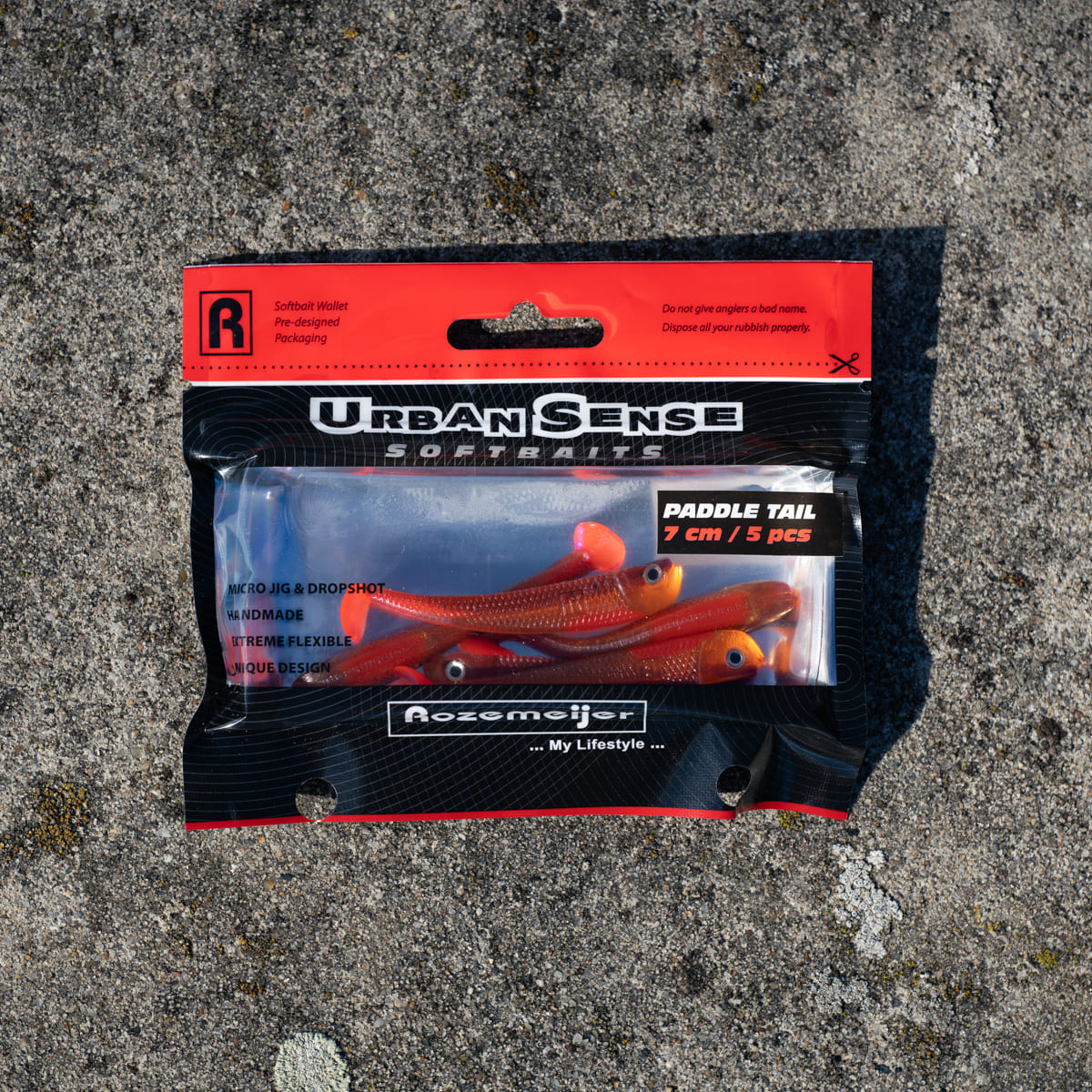 Urban Sense Paddle Tail 5pcs 6cm