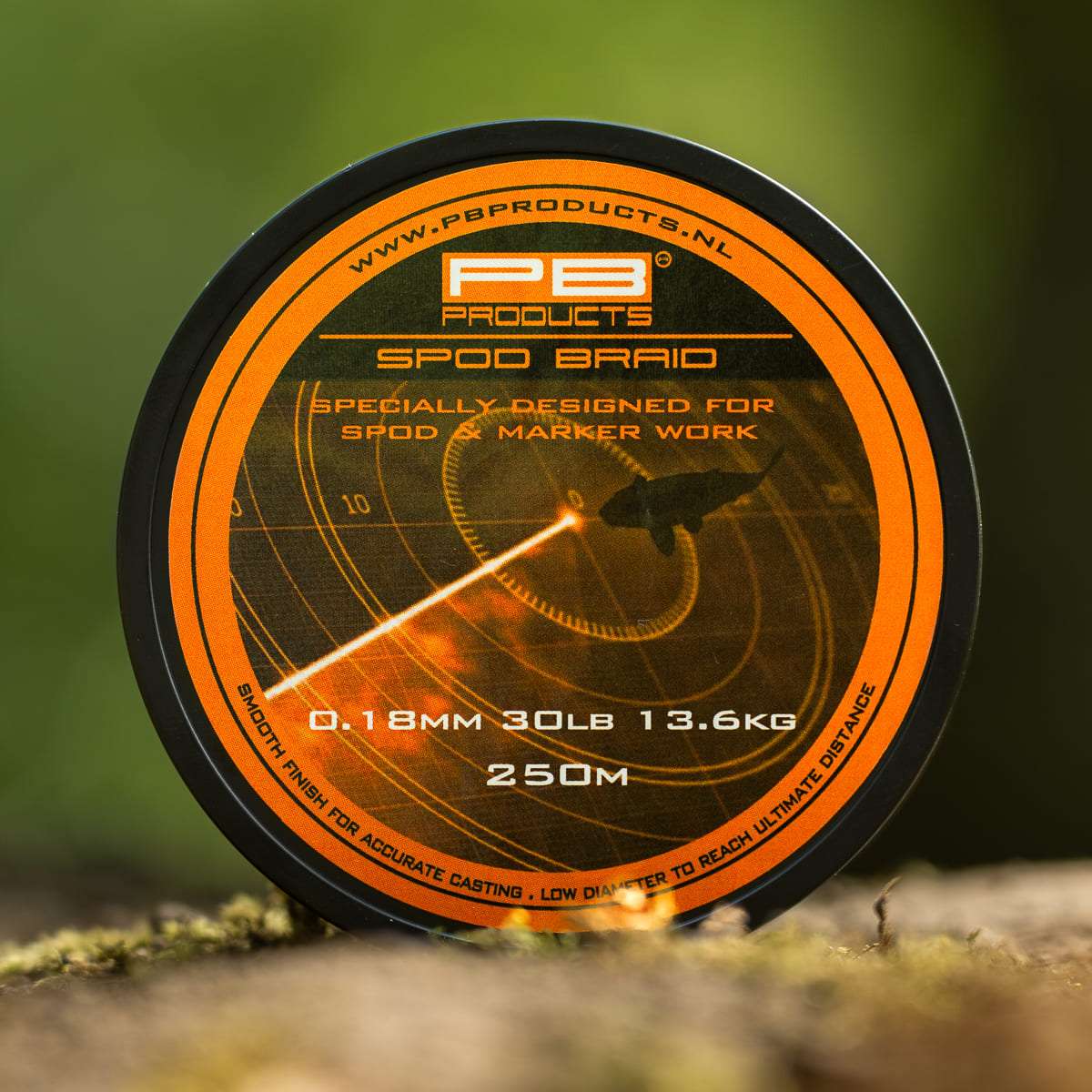 PB Products Spod and Marker Braid fluoro orange, 0.18 mm 30 lb 250 m