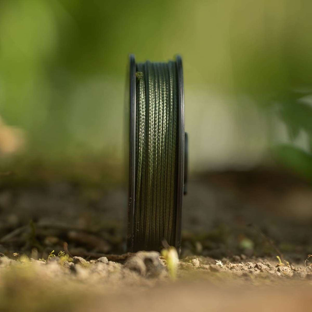 PB Products Stretch Attack shock leader in Weed, side view